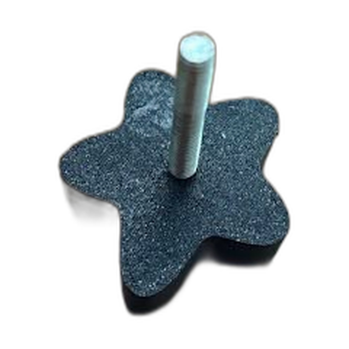 Yantrik 48 mm five-lobe star knob, male — steel stud, back view